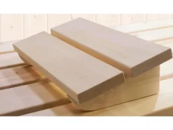 Weka Saunahaus Farsund Vorraum bodentiefem Fenster Technik 9 kW BioS Natur