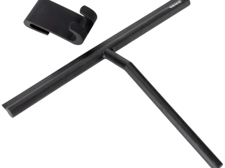 Wenko Badezimmerwischer Mola XXL mit breiter Wischfläche aus Silikon Schwarz