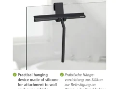 Wenko Badezimmerwischer Mola XXL mit breiter Wischfläche aus Silikon Schwarz