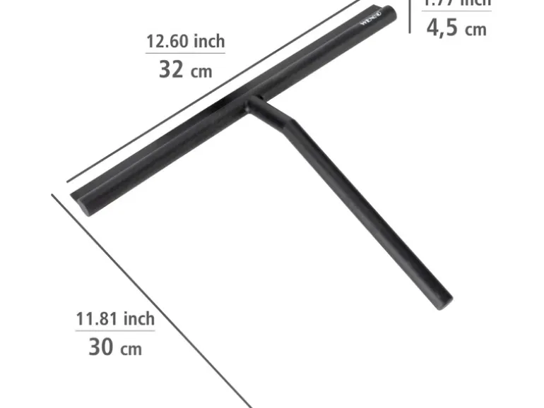 Wenko Badezimmerwischer Mola XXL mit breiter Wischfläche aus Silikon Schwarz