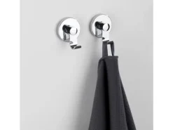 Wenko Vacuum-Loc Haken-Set Irun 2er Set ohne Bohren (ABS) 6 x 7 x 5 cm Chrom