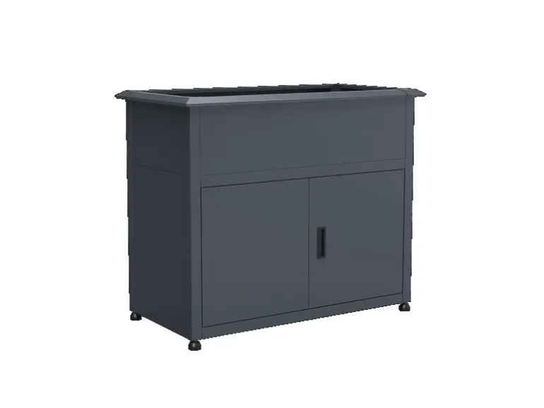 Westmann Metall-Hochbeet Plexa mit Stauraum 50 cm x 100 cm x 85 cm Anthrazit