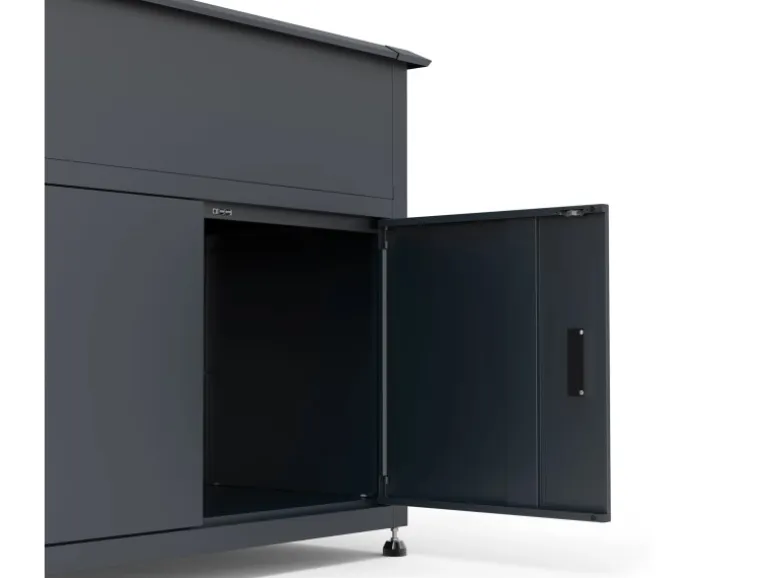 Westmann Metall-Hochbeet Plexa mit Stauraum 50 cm x 100 cm x 85 cm Anthrazit