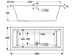 Whirlpool-Komplettsystem Cubic 180 cm x 80 cm