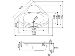 Whirlpool-Komplettsystem Siam 140 cm Weiß