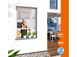Windhager Fliegengitter-Fensterrollo Plus Weiß 130 cm x 160 cm