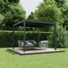 Ximax Pergola Shade Aluminium Elektrisch 300 cm x 300 cm Grau mit Beleuchtung