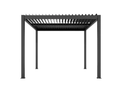 Ximax Pergola Shade Aluminium Elektrisch 300 cm x 300 cm Grau mit Beleuchtung