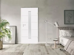 Zimmertür inkl. Glas Savona Weißlack 86 cm x 198,5 cm Anschlag Rechts