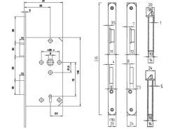 Zimmertür-Einsteckschloss Buntbart gefälzt DIN rechts Silber lackiert
