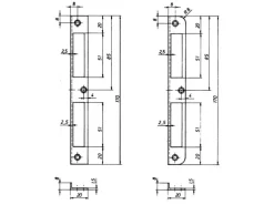 Zimmertür-Winkelblech für gefälzte Türblätter Silber lackiert