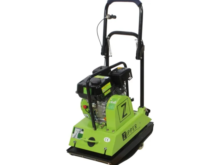 Zipper Rüttelplatte ZI-RPE90 inkl. Gummimatte und Fahrwerk 90 kg 4 kW