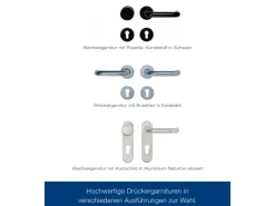 ZK-Tür-Element eingehängt Verzinkt 750 mm x 2000 mm x 80 mm DIN Rechts