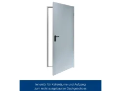 ZK-Tür-Element eingehängt Verzinkt 875 mm x 1875 mm x 80 mm DIN Rechts