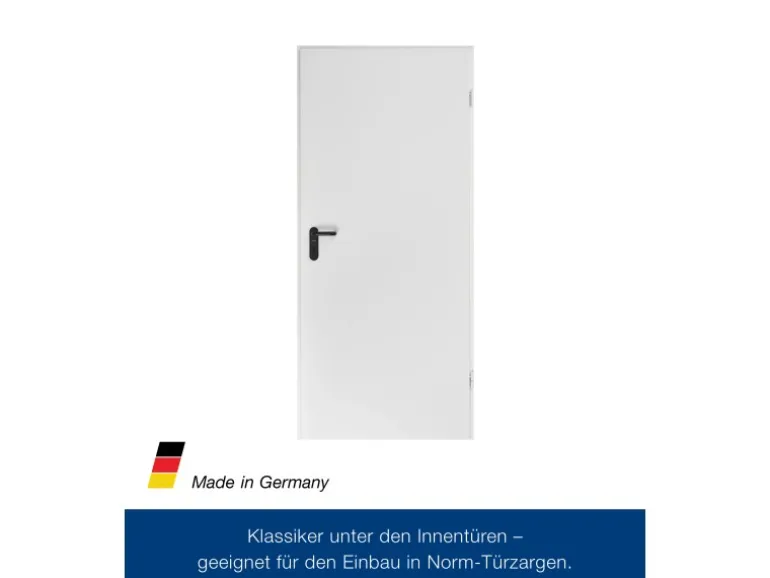 ZK-Tür-Element mit Eckzarge Weiß 875 mm x 1875 mm x 55 mm DIN Rechts