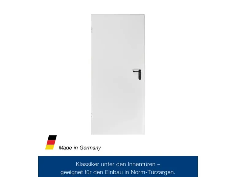 ZK-Tür-Element mit Eckzarge Weiß 750 mm x 1875 mm x 55 mm DIN Links