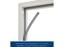 ZK-Tür-Element mit Eckzarge Weiß 750 mm x 1875 mm x 55 mm DIN Links