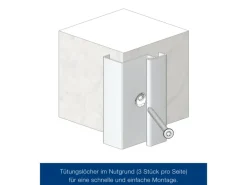 ZK-Tür-Element mit Eckzarge Weiß 1000 mm x 1875 mm x 55 mm DIN Links